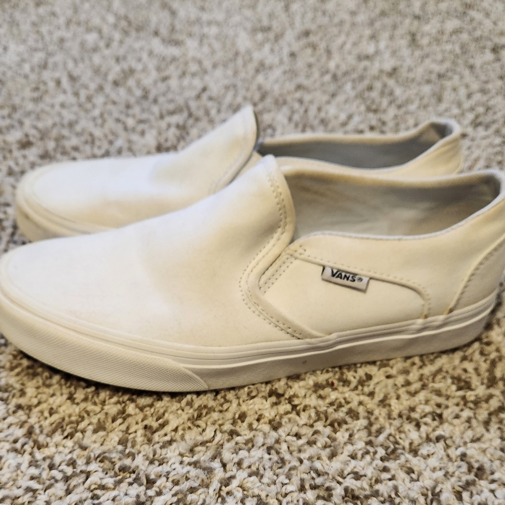 White Cloth Vans